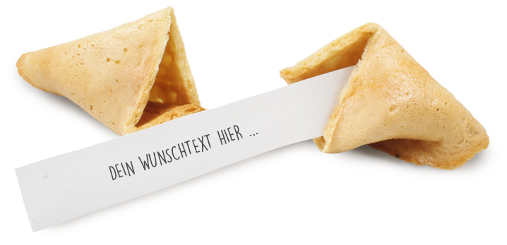 Glückskeks mit Wunschtext